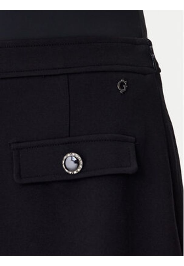 Guess Spódnica mini W6RD57 KCMU2 Czarny Classic Fit. Kolor: czarny. Materiał: syntetyk