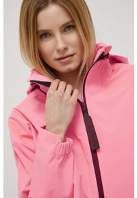 adidas TERREX kurtka przeciwdeszczowa Myshelter H48584 damska kolor różowy. Typ kołnierza: kaptur. Kolor: różowy. Materiał: poliester, materiał, tkanina. Wzór: paski, ze splotem
