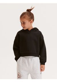 Reserved - Bluza z kapturem - czarny. Typ kołnierza: kaptur. Kolor: czarny. Materiał: dzianina, bawełna. Długość: krótkie