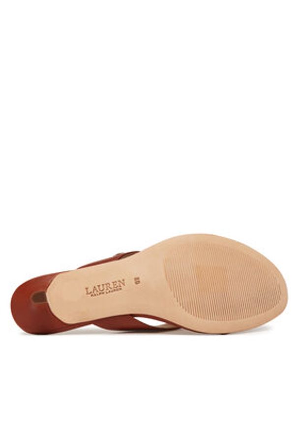 Lauren Ralph Lauren - LAUREN RALPH LAUREN Japonki Francesca 802966841002 Brązowy. Kolor: brązowy. Materiał: skóra