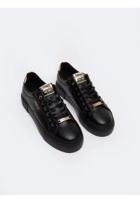 Big-Star - Sneakersy damskie ze skóry ekologicznej czarne NN274A850 906. Nosek buta: okrągły. Zapięcie: sznurówki. Kolor: czarny. Materiał: skóra ekologiczna #2