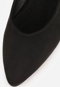 Born2be - Czarne Czółenka Vices na Stożkowym Obcasie ze Skórzaną Wkładką Erani. Okazja: na spotkanie biznesowe. Kolor: czarny. Materiał: skóra. Obcas: na obcasie. Styl: biznesowy, elegancki, klasyczny. Wysokość obcasa: średni #8