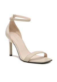 Calvin Klein Sandały Geo Stiletto Sandal 90Hh HW0HW01610 Beżowy. Kolor: beżowy. Materiał: skóra