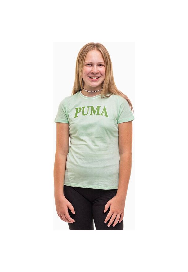 Koszulkasportowa dla dzieci Puma Squad Tee. Kolor: zielony