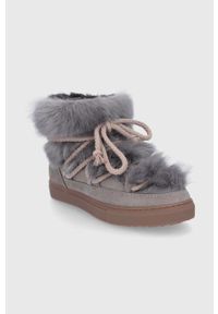 Inuikii Śniegowce zamszowe kolor beżowy. Nosek buta: okrągły. Zapięcie: sznurówki. Kolor: beżowy. Materiał: zamsz #3
