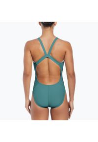 Nike Swim - Strój pływacki jednoczęściowy damski Nike Logo Tape Fastback. Kolor: zielony