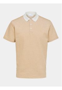 Selected Homme Polo 16088538 Beżowy Regular Fit. Typ kołnierza: polo. Kolor: beżowy #6