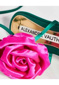 ALEXANDRE VAUTHIER - Zielone sandały Laurel. Zapięcie: pasek. Kolor: zielony. Materiał: satyna. Wzór: kwiaty #2