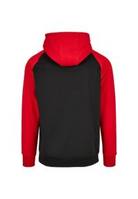 BUILD YOUR BRAND - Męska Kontrastowa Bluza Z Kapturem. Typ kołnierza: kaptur. Kolor: czerwony, wielokolorowy, czarny
