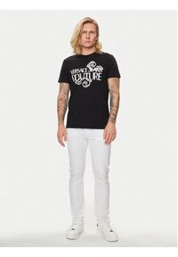 Versace Jeans Couture T-Shirt 76GAHG00 Czarny Regular Fit. Kolor: czarny. Materiał: bawełna #4