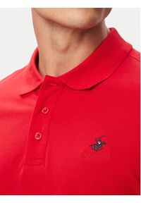 Beverly Hills Polo Club Polo P-SS26M-P42560_Navy LogoWRED Czerwony Regular Fit. Typ kołnierza: polo. Kolor: czerwony. Materiał: bawełna #5
