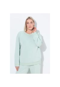 ULLA POPKEN - Damskie Sweter do yogi pudełkowy wycięcie stójka długi rękaw. Typ kołnierza: kołnierzyk stójkowy. Kolekcja: plus size. Kolor: szary. Materiał: wiskoza, poliester, elastan, materiał. Długość rękawa: długi rękaw. Długość: długie. Sport: fitness #1