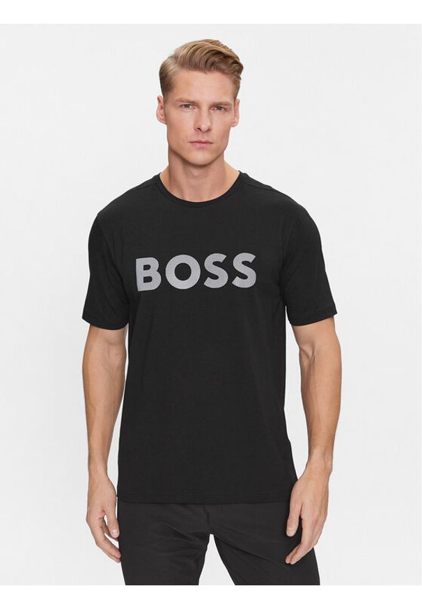 BOSS - Boss T-Shirt Tee 8 50501195 Czarny Regular Fit. Kolor: czarny. Materiał: bawełna