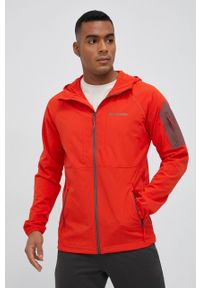 columbia - Columbia kurtka outdoorowa Tall Heights kolor czerwony przejściowa. Kolor: czerwony. Materiał: tkanina, materiał, softshell. Długość rękawa: raglanowy rękaw. Długość: długie #1
