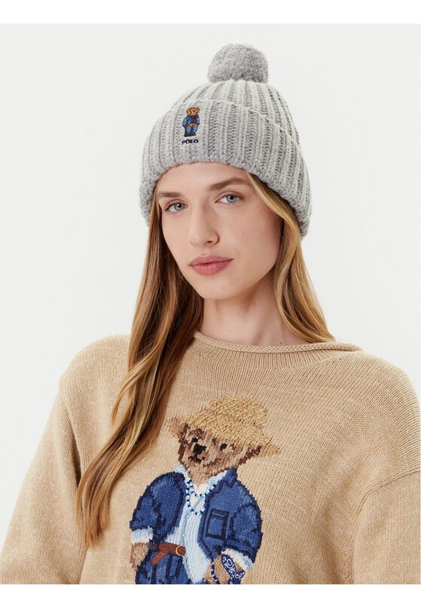 Polo Ralph Lauren Czapka 455936112001 Szary. Kolor: szary. Materiał: wełna, materiał