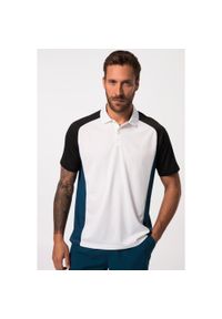 JAY-PI - Męska Koszulka polo FLEXNAMIC® tenis rękaw 1/2 QuickDry. Typ kołnierza: polo. Kolekcja: plus size. Kolor: biały. Materiał: poliester, materiał