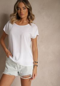 Renee - Biała Wiskozowa Bluzka Oversize Lirealia. Okazja: na co dzień. Kolor: biały. Materiał: wiskoza. Styl: casual