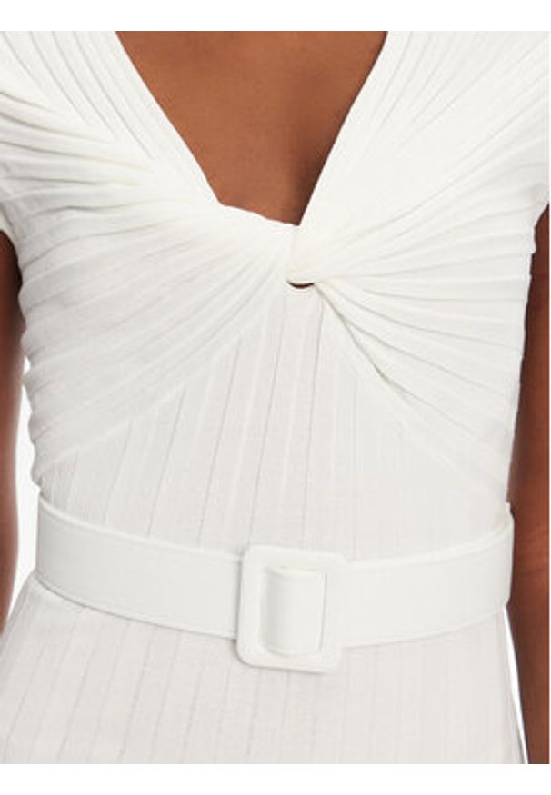 Liu Jo Sukienka dzianinowa WA5365 MS55N Biały Slim Fit. Kolor: biały. Materiał: syntetyk, wiskoza