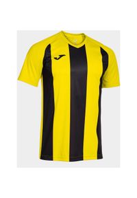 Męski T-shirt Joma Inter IV - Żółty i Czarny, Sportowy i Oddychający. Kolor: czarny, żółty, wielokolorowy. Sport: piłka nożna
