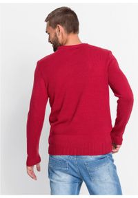 Sweter męski z bożonarodzeniowym motywem bonprix ciemnoczerwony. Kolor: czerwony #4