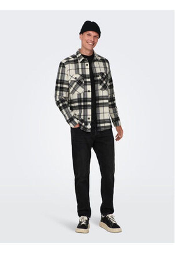 Only & Sons Koszula 22026313 Szary Loose Fit. Kolor: szary. Materiał: syntetyk