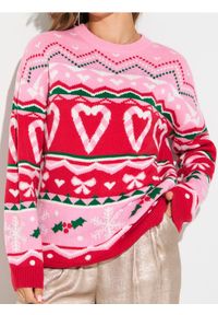 Sinsay - Świąteczny sweter w serca i śnieżynki - wielobarwny. Styl: wizytowy #1