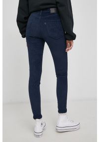 Levi's® - Levi's Spodnie sztruksowe Mile High damskie high waist. Okazja: na spotkanie biznesowe. Stan: podwyższony. Kolor: niebieski. Materiał: sztruks. Styl: biznesowy