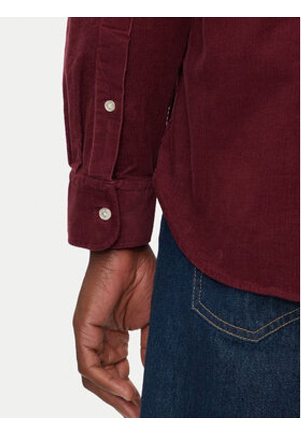 TOMMY HILFIGER - Tommy Hilfiger Koszula MW0MW36847 Bordowy Regular Fit. Kolor: czerwony. Materiał: bawełna