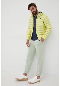 United Colors of Benetton spodnie dresowe bawełniane męski kolor zielony. Kolor: zielony. Materiał: bawełna, dresówka. Wzór: gładki #4