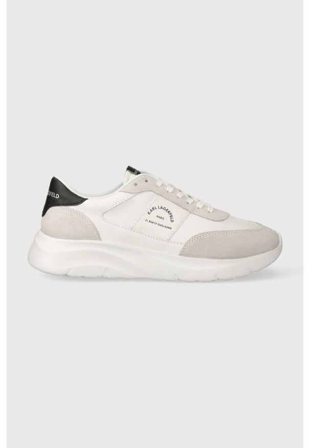 Karl Lagerfeld sneakersy skórzane SERGER KC kolor biały KL53638. Nosek buta: okrągły. Kolor: biały. Materiał: skóra