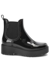 Big-Star - Czarne Kalosze Big Star Damskie Stylowe Obuwie. Kolor: czarny. Materiał: skóra ekologiczna, materiał, lakier. Szerokość cholewki: normalna. Styl: elegancki #2