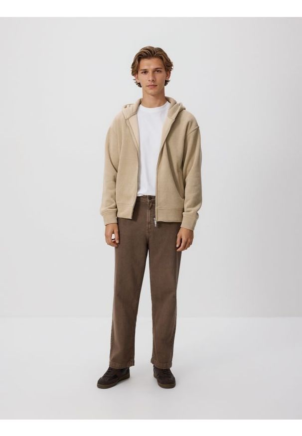 Reserved - Bluza z kapturem - beżowy. Typ kołnierza: kaptur. Kolor: beżowy. Materiał: dzianina