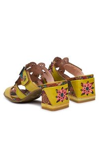 Laura Vita Klapki Jacqueso 09 Żółty. Kolor: żółty. Materiał: skóra #6