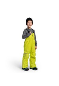 Spodnie narciarskie dziecięce z szelkami ocieplane Lemon Explore ZL4. Kolor: zielony. Materiał: poliester. Sezon: zima. Sport: narciarstwo