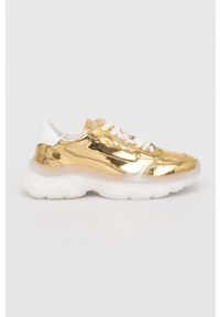 Guess sneakersy MASSEL kolor złoty FL7MSS ELE12. Zapięcie: sznurówki. Kolor: złoty. Materiał: skóra #1