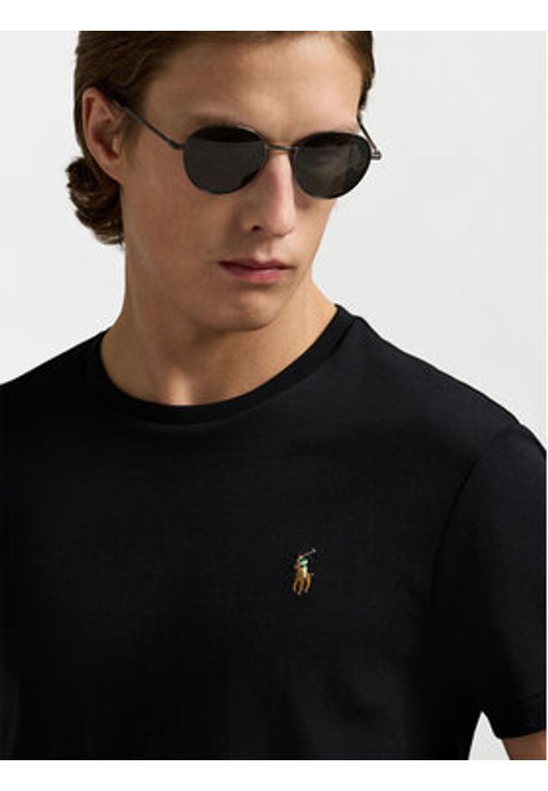 Polo Ralph Lauren T-Shirt 710740727 Czarny Slim Fit. Typ kołnierza: polo. Kolor: czarny. Materiał: bawełna