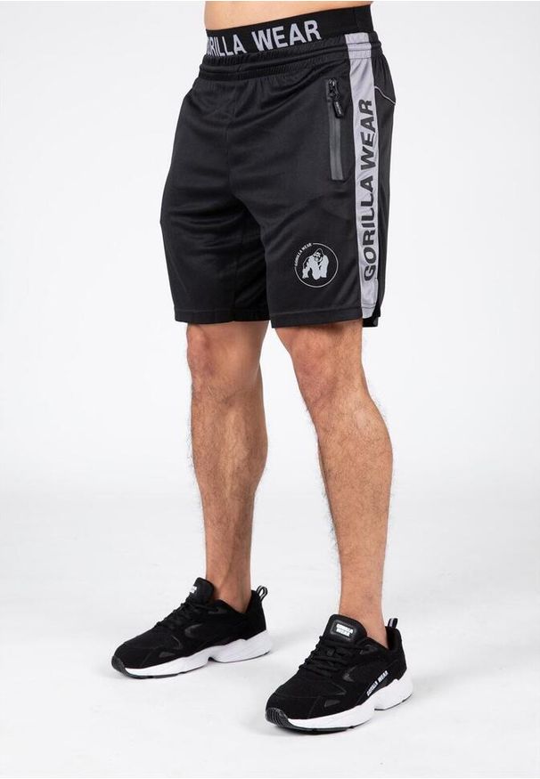 GORILLA WEAR - Atlanta Szorty - Czarny/Szary. Kolor: wielokolorowy, czarny, szary. Sport: fitness
