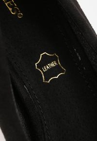 Renee - Czarne Casualowe Czółenka na Słupku z Wkładką ze Skóry Naturalnej Maidra. Okazja: na co dzień. Kolor: czarny. Materiał: skóra. Sezon: wiosna, lato. Obcas: na słupku. Styl: casual. Wysokość obcasa: średni #4