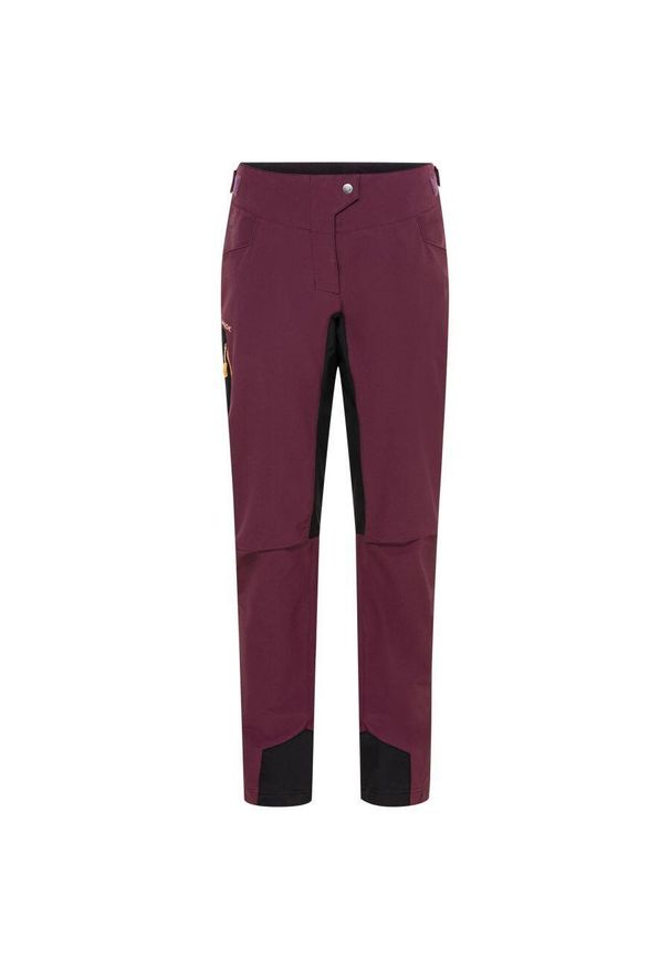 Vaude - Spodnie damskie VAUDE Qimsa Light Softshell. Kolor: czerwony, fioletowy, wielokolorowy. Materiał: softshell. Długość: długie. Sport: kolarstwo