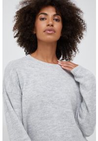 Sisley sweter z domieszką wełny damski kolor szary. Kolor: szary. Materiał: wełna #1