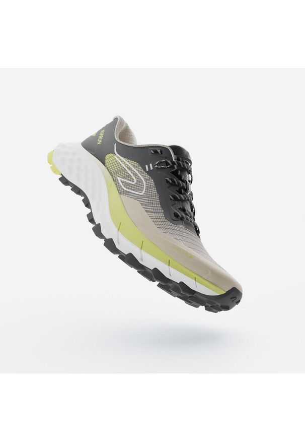 KIPRUN - Buty do biegania w terenie męskie Kiprun MT Cushion 2. Kolor: czarny, beżowy, wielokolorowy, żółty. Materiał: kauczuk, materiał. Szerokość cholewki: normalna