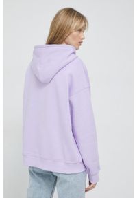 Roxy bluza damska kolor fioletowy z kapturem z nadrukiem. Typ kołnierza: kaptur. Kolor: fioletowy. Długość rękawa: długi rękaw. Długość: długie. Wzór: nadruk #4