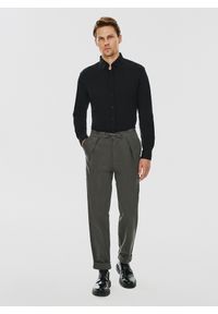 Pako Lorente - PAKO LORENTE – Czarna bawełniana koszula męska. Kolor: czarny, zielony. Materiał: bawełna. Długość rękawa: długi rękaw. Długość: długie. Wzór: gładki #4