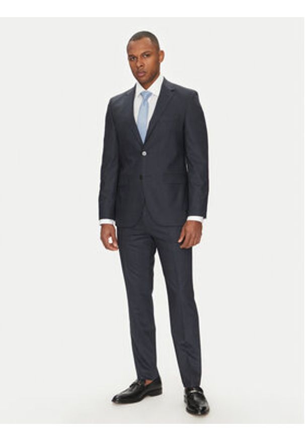 BOSS Garnitur H-Jeckson 50540757 Granatowy Regular Fit. Kolor: niebieski. Materiał: wełna