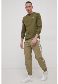 adidas Originals Spodnie męskie kolor zielony gładkie. Kolor: zielony. Materiał: tkanina, materiał. Wzór: gładki #3