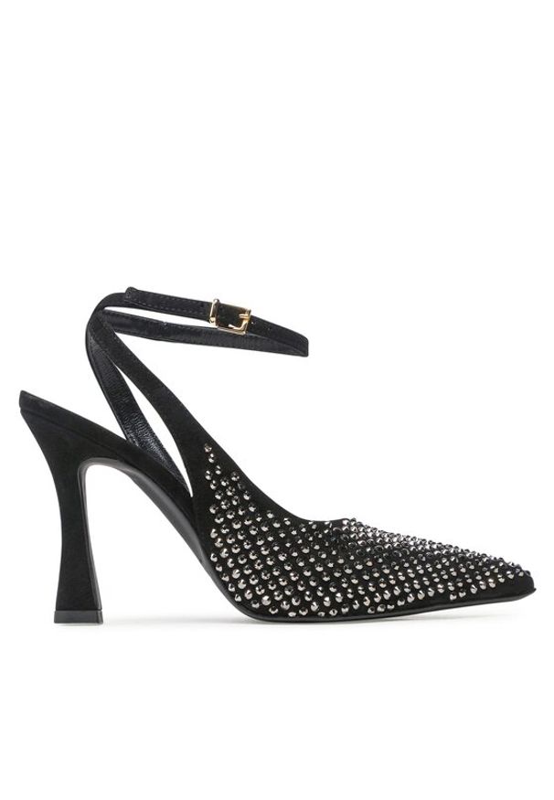 Pinko - PINKO Sandały Lisette Slingback PE 23 BLKS1 100566 A0N6 Czarny. Kolor: czarny. Materiał: skóra, zamsz
