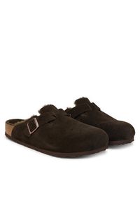 Birkenstock Klapki Boston Fur 1020567 Brązowy. Kolor: brązowy. Materiał: zamsz, skóra #4