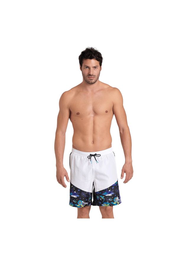 Spodenki sportowe bermudy unisex Arena Bermuda Fun Planet. Kolor: czarny, fioletowy, wielokolorowy, biały