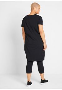 Sukienka + legginsy 3/4 (2 części), bawełna organiczna bonprix czarny z nadrukiem. Kolor: czarny. Materiał: bawełna. Wzór: nadruk #3