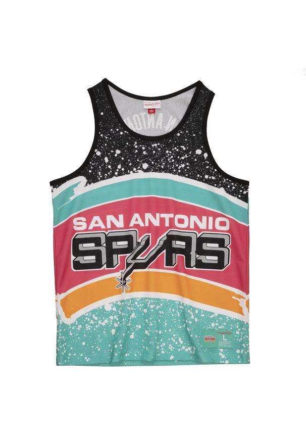 D bardeur Mitchell & Ness Jumbotron Mesh San Antonio Spurs. Kolor: niebieski, wielokolorowy, czarny. Materiał: mesh. Sport: koszykówka